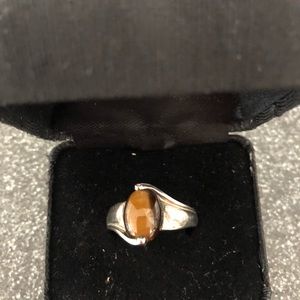 Sterling silver tiger eye ring